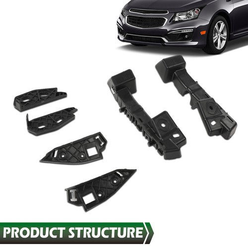 Solid Spare Fit For Chevrolet Malibu 2016-2018 Front Bumper Brackets Retainer Support 6Pcs