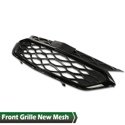 Solid Spare Fit For 2018-2021 Chevrolet Equinox Front Bumper Upper Grille Black Grill