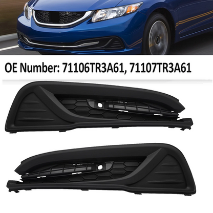 For 2013-2015 Honda Civic Textured Pair Fog Light Cover HO1039113 HO1038113