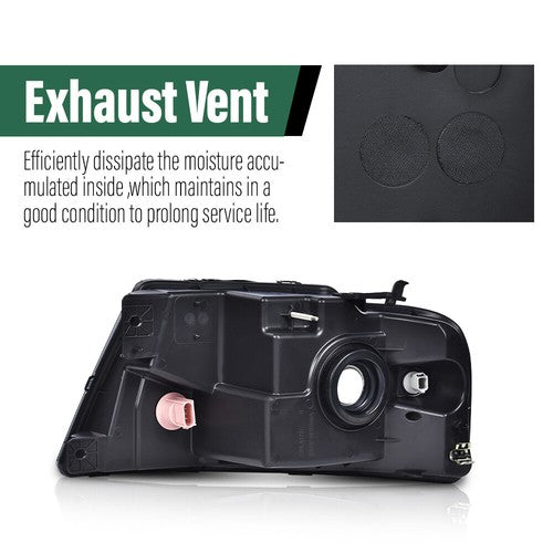 Solid Spare Fit For 2004-2008 Ford F150/Lincoln Mark LT Smoke Lens Black Headlights Assembly