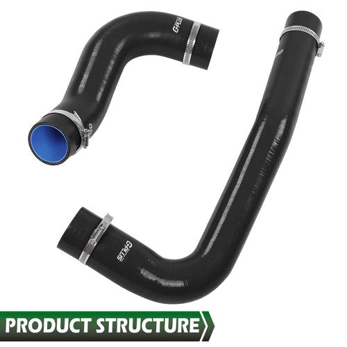 Solid Spare Fit For 2003-2010 Dodge Ram 5.9 6.7L Cummins Diesel Radiator Silicone Hose Black