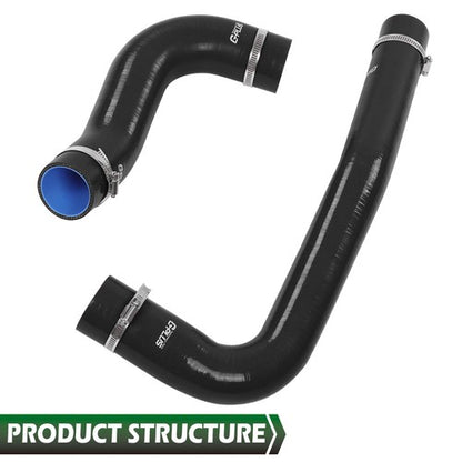 Solid Spare Fit For 2003-2010 Dodge Ram 5.9 6.7L Cummins Diesel Radiator Silicone Hose Black
