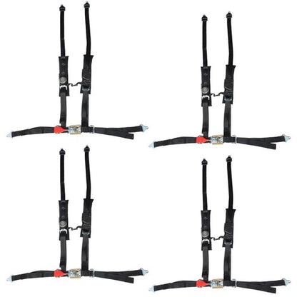 Solid Spare 4 Pack Seat Belt Harness 4 Point 2" Padded Black For Polaris RZR XP S 4 1000 New