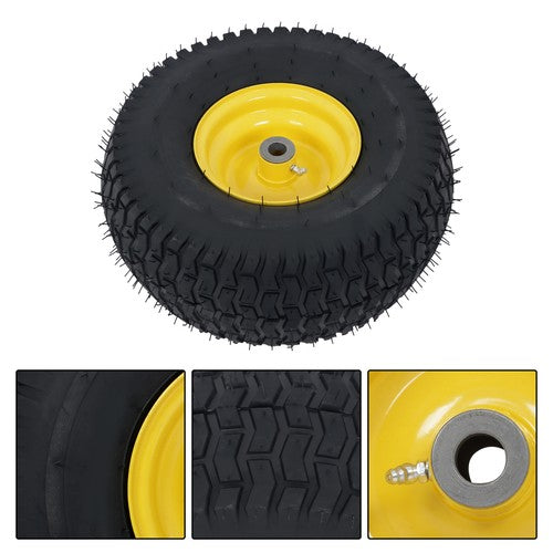 Solid Spare 15x6.00-6 Lawn Mower and Dump Cart Wheel - 3/4 Inch Axle, 3.25 Inch Hub
