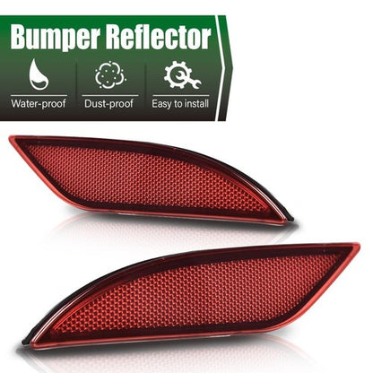 Solid Spare Fit For 16-2022 Chevrolet Malibu Rear Bumper Reflector Driver+Passenger Side Red