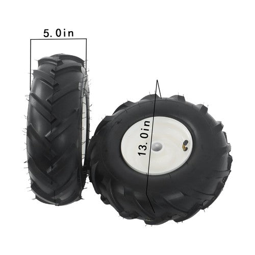 Solid Spare 2Pack 13x5.00-6" Tiller Tire & Wheel Rubber 1" Axle Size For Garden Tractor Tire