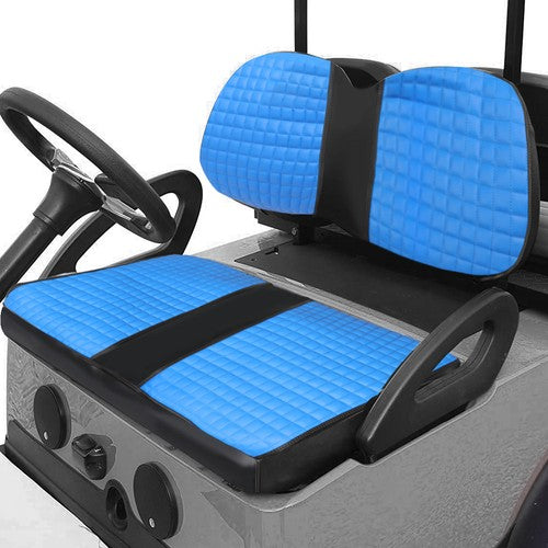 Solid Spare 2PS Front Seat Cover Blk Diamond Stitching For EZGO Medalist TXT 1994 95 96-2013