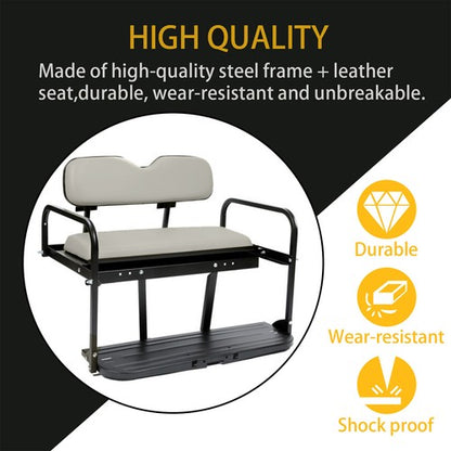 Solid Spare Folding Steel Frame Flip Rear Back Seat For EZGO Marathon Pre-1994 Golf Cart
