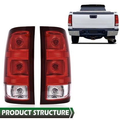 Solid Spare Fit For 07-13 GMC Sierra 1500 2500 3500HD Rear Tail Lights Brake Lamps Assembly