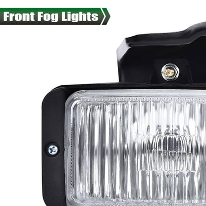 Solid Spare Fit For 1988-2000 Chevrolet C1500 C2500 C3500 Clear Fog Lights Lamps Left+Right