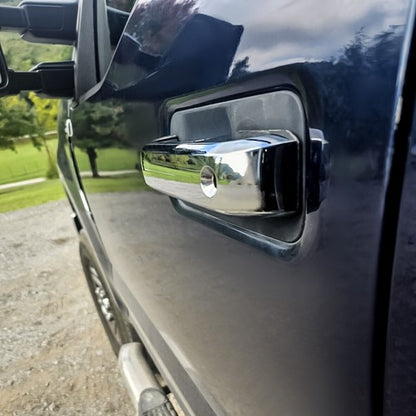 Solid Spare 4x Chrome Door Handle Cover Cap Trim Kit No SMKH For 2017-2020 Ford F-250/F-350