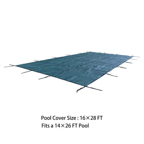 Solid Spare Inground Pool Cover Safety Fits Rectangle Swimming Pool Mesh Solid Pool Cover