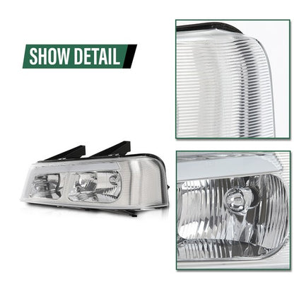 Solid Spare LED DRL Headlights Chrome Fit For 2003-2023 Chevrolet Express GMC Savana Van