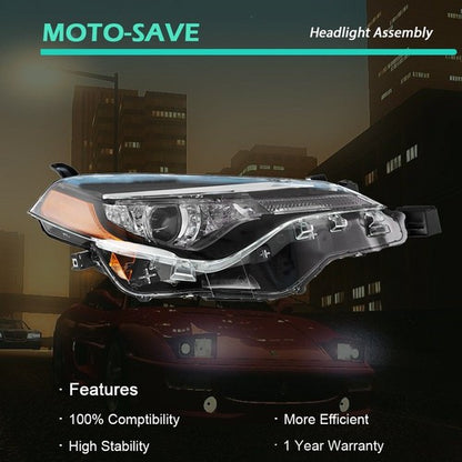 Solid Spare For Toyota Corolla L LE Eco 2017-2019 Headlight Replacement Halogen Clear Lens R