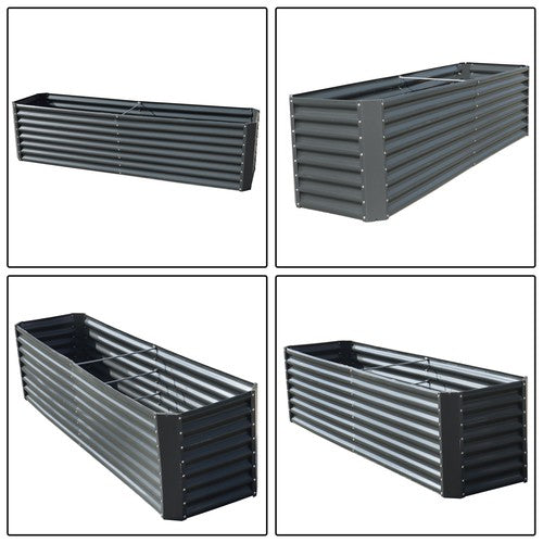 Solid Spare 8x2x2 Ft Metal Raised Garden Beds Metal Planter Box Easy Assembl