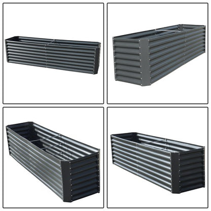 Solid Spare 8x2x2 Ft Metal Raised Garden Beds Metal Planter Box Easy Assembl