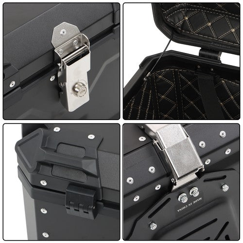 Solid Spare Motorcycle 55L Top Case Tail Box Waterproof Luggage Aluminum Trunk Storage