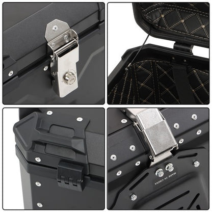 Solid Spare Motorcycle 55L Top Case Tail Box Waterproof Luggage Aluminum Trunk Storage