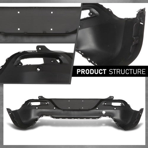Solid Spare Fit For 2014 2015 2016 2017 2018 Jeep Cherokee Rear Bumper Cover w/Park Assist