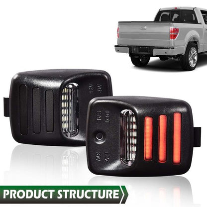 Solid Spare Fit For 05-2015 Toyota Tacoma/00-13 Tundra LED Rear Bumper License Plate Lights