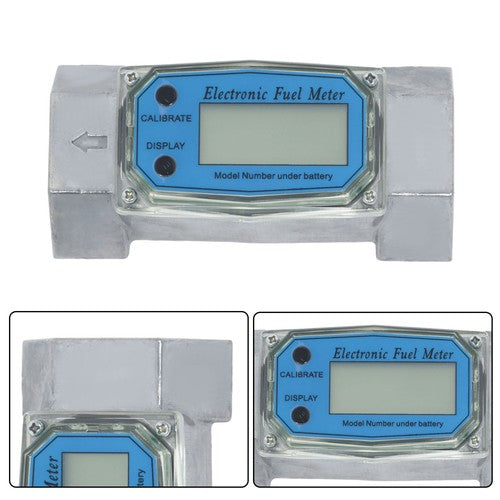 Solid Spare 1.5inch 10.5-74 GPM Digital Turbine Flow Meter For Liquid Flow Meter