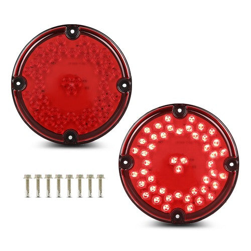 Solid Spare Tail Light Fit For School Bus Transit Vehicles Refuse Hauler 7" Round 47-LED Red