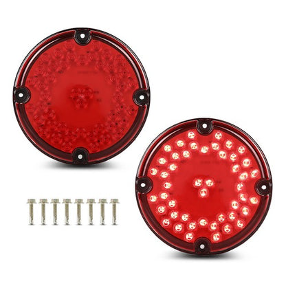 Solid Spare Tail Light Fit For School Bus Transit Vehicles Refuse Hauler 7" Round 47-LED Red