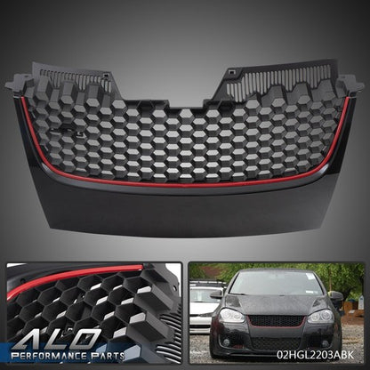 Solid Spare Front Bumper Upper Honeycomb Grille Fit For 2006-2009 VW GTI GLI Jetta MK5