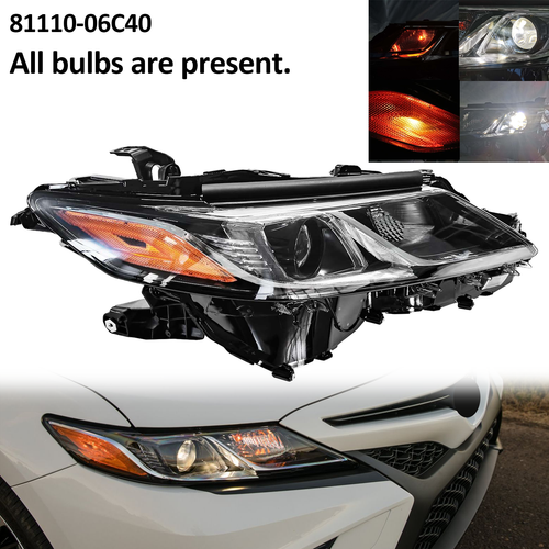 Headlight RH W/Bulb For 2018-2024 Toyota Camry SE LE Passenger Side 8111006C40