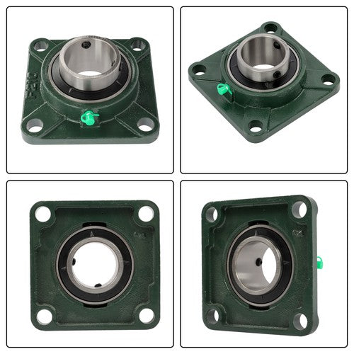 Solid Spare 2PCS UCF210-32 with seat bearing 2" hole 4 Bolt Solid Base Self-Aligning