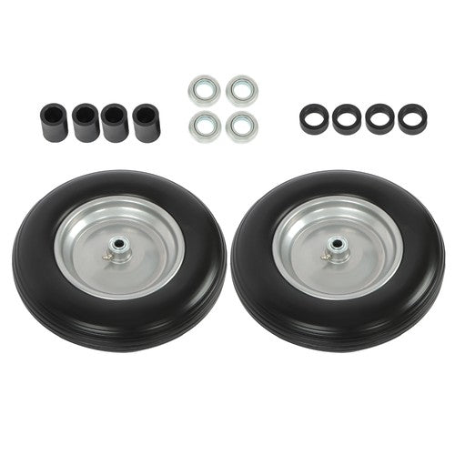 Solid Spare 2-Pack 14.5x4-8 Wheelbarrow Tire And Wheel 5/8" Bearings Fits For Garden Cart