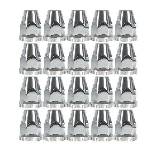 Solid Spare Semi Truck Rear & Front Chrome Wheel Axle Cover Hub Cap 33mm Lug Nuts Thread-On