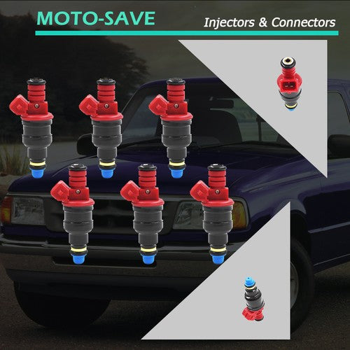 Solid Spare 0280150931 For 1993-1996 Ford Ranger 4.0L V6 Set of 6 Upgrade Fuel Injectors