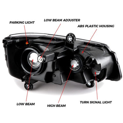 Solid Spare 2Pcs Headlights For 2011-20 Dodge Grand Caravan 2008-16 Chrysler Town & Country