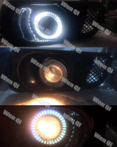 For 1999-2000 Honda Civic Clear Lens LED Halo Projector Fog Lights Lamps DRL