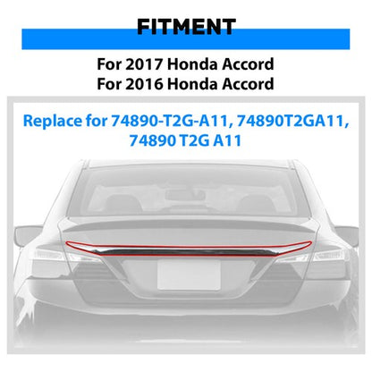 Solid Spare For 2016 2017 Honda Accord Sedan Rear License Garnish Chrome Trim Trunk Molding