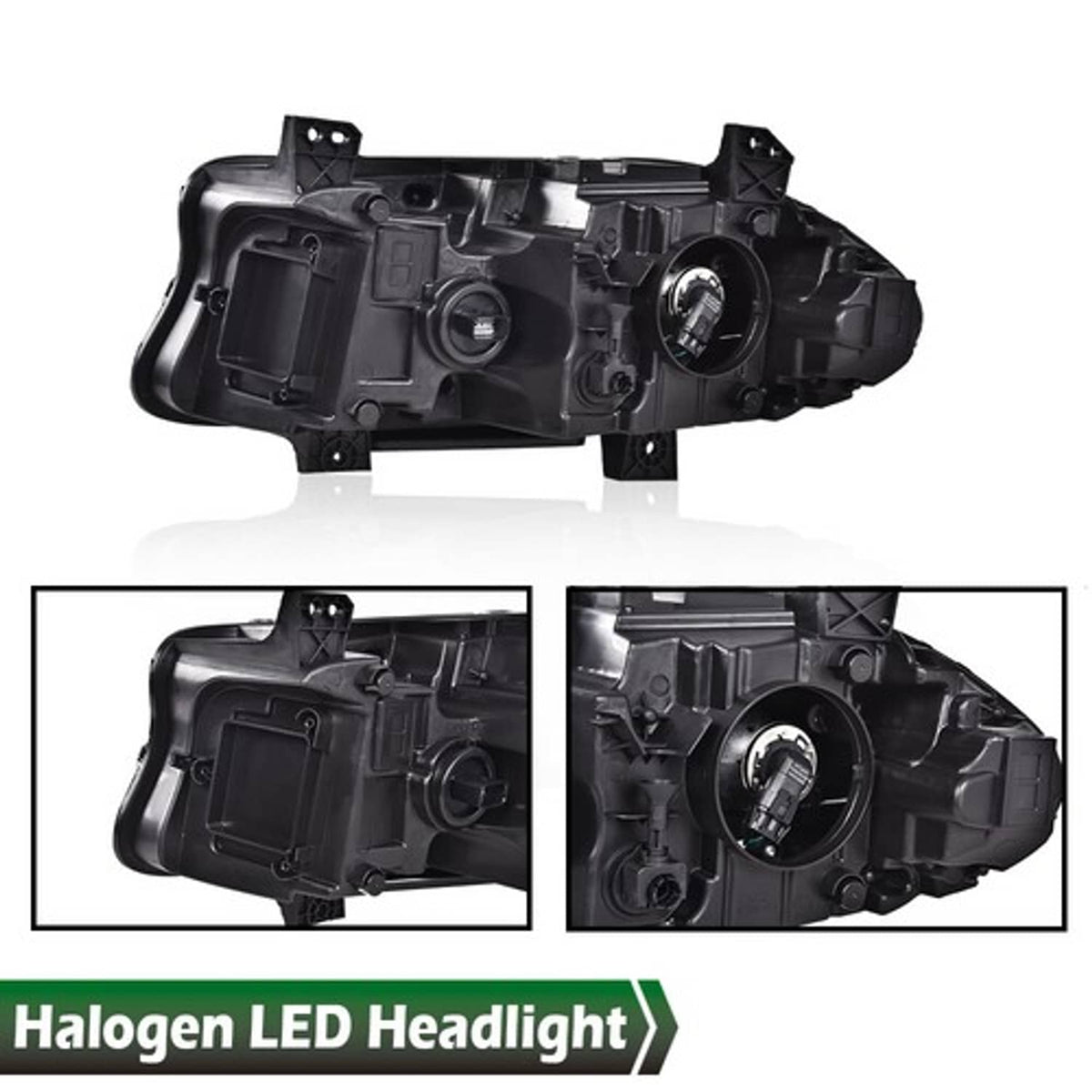 Solid Spare Fit For 2015-2023 Dodge Charger Halogen Projector Headlight w/ LED DRL Passenger