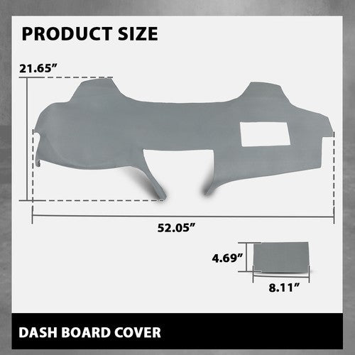 Solid Spare Fit For 2007-2011 Toyota Camry TPE Dashboard Dash Cover Cap Overlay Gray