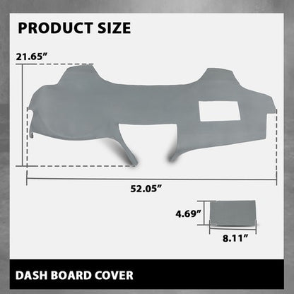 Solid Spare Fit For 2007-2011 Toyota Camry TPE Dashboard Dash Cover Cap Overlay Gray