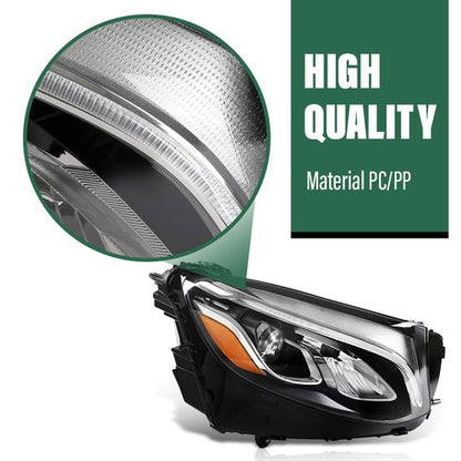 Solid Spare LED Headlight w/o AFS Right Side RH Fit For 16-19 Mercedes Benz GLC-Class