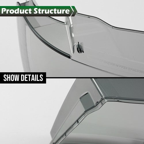 Solid Spare Fit For 07-2014 Chevy Tahoe Suburban Headlights Headlamp Lens Smoked Cover 2Pcs