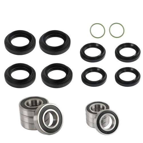 Solid Spare Fit For Yamaha Rhino 450 660 700 2011 New Front Rear Wheel Bearings Seals Kits