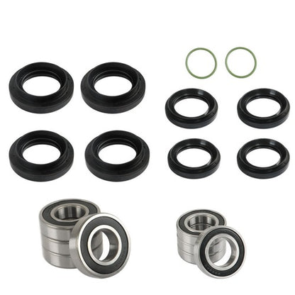 Solid Spare Fit For Yamaha Rhino 450 660 700 2011 New Front Rear Wheel Bearings Seals Kits