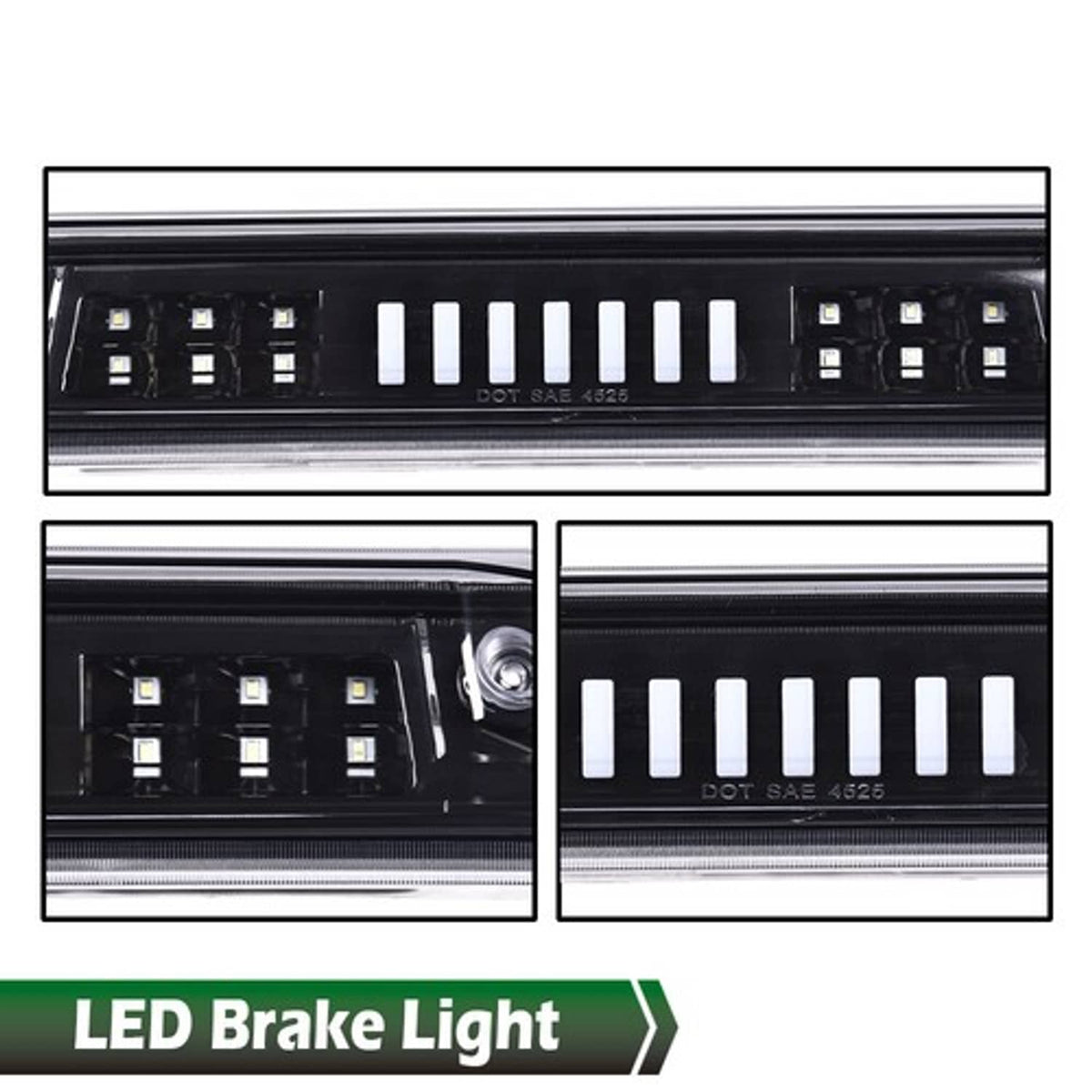 Solid Spare Fit For 15-18 Colorado Canyon Clear/Black LED 3rd Brake Light Cargo Lamp