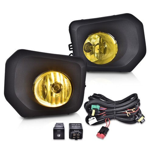 Solid Spare Fit For 2016-2021 Toyota Tacoma Yellow Lens Fog Lights Driving Bumper Lamps Kit