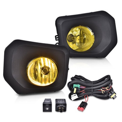 Solid Spare Fit For 2016-2021 Toyota Tacoma Yellow Lens Fog Lights Driving Bumper Lamps Kit