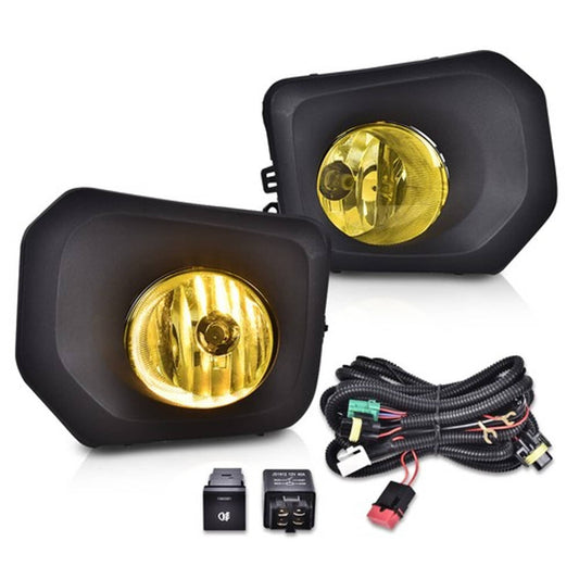 Solid Spare Fit For 2016-2021 Toyota Tacoma Yellow Lens Fog Lights Driving Bumper Lamps Kit