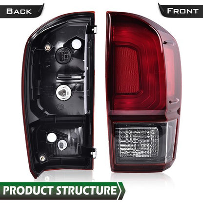 Solid Spare Fit For 16-2022 Toyota Tacoma Red/Black Rear Tail Lights Brake Lamps Left+Right
