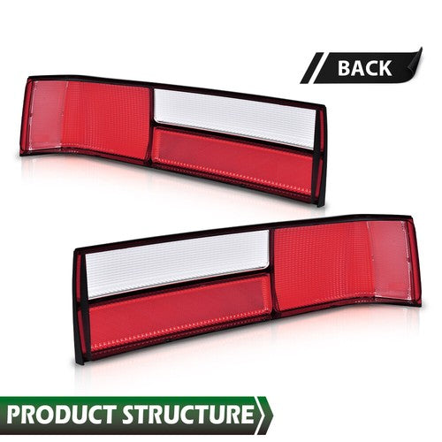 Solid Spare Fit For 87-93 Ford Mustang Fox Body LX Style Tail Light Lens Left+Right