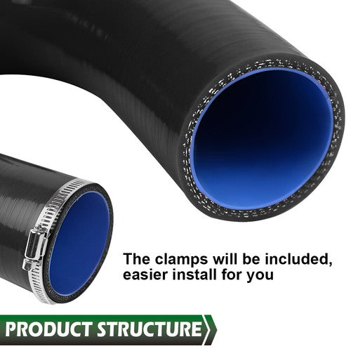 Solid Spare Fit For 2003-2010 Dodge Ram 5.9 6.7L Cummins Diesel Radiator Silicone Hose Black